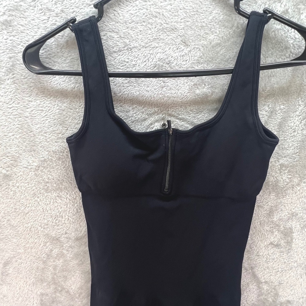 Black Ribbed S Bodysuit Jumpsuitβ Catsuit Yoga Compression Workout Slimming